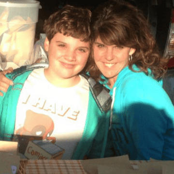 Kelley and her son at Farmer's Market