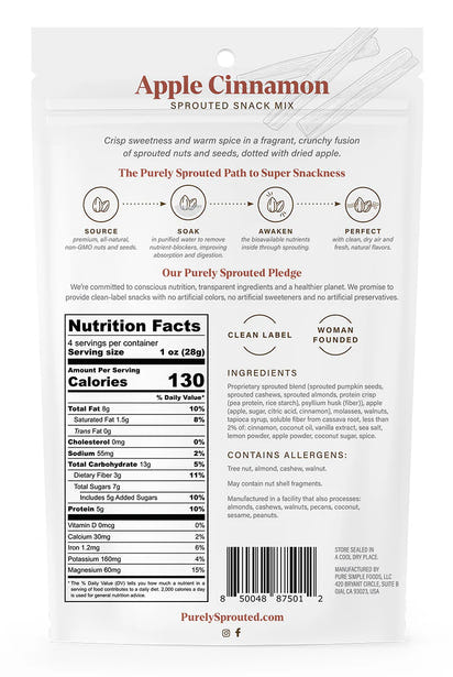 Apple Cinnamon, Sprouted Snack Mix