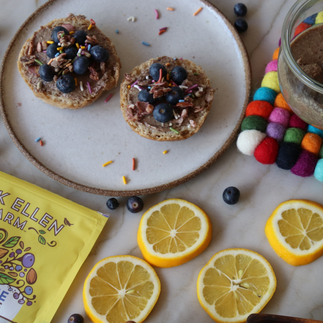Lemon Blueberry Nut Butter on Gluten Free Sourdough