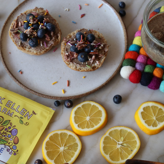 Lemon Blueberry Nut Butter on Gluten Free Sourdough