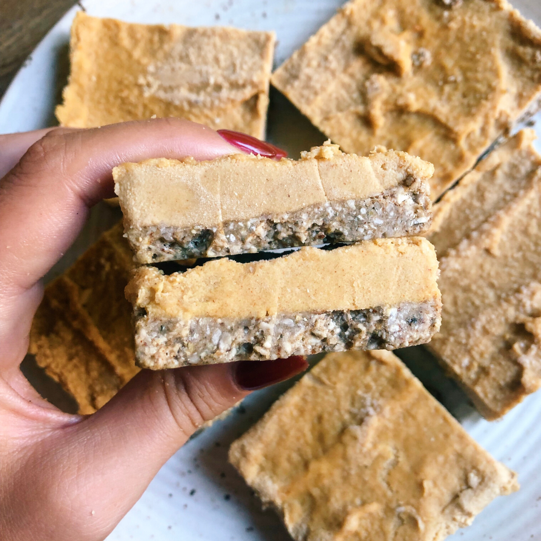 Vegan Pumpkin Cheesecake Bars