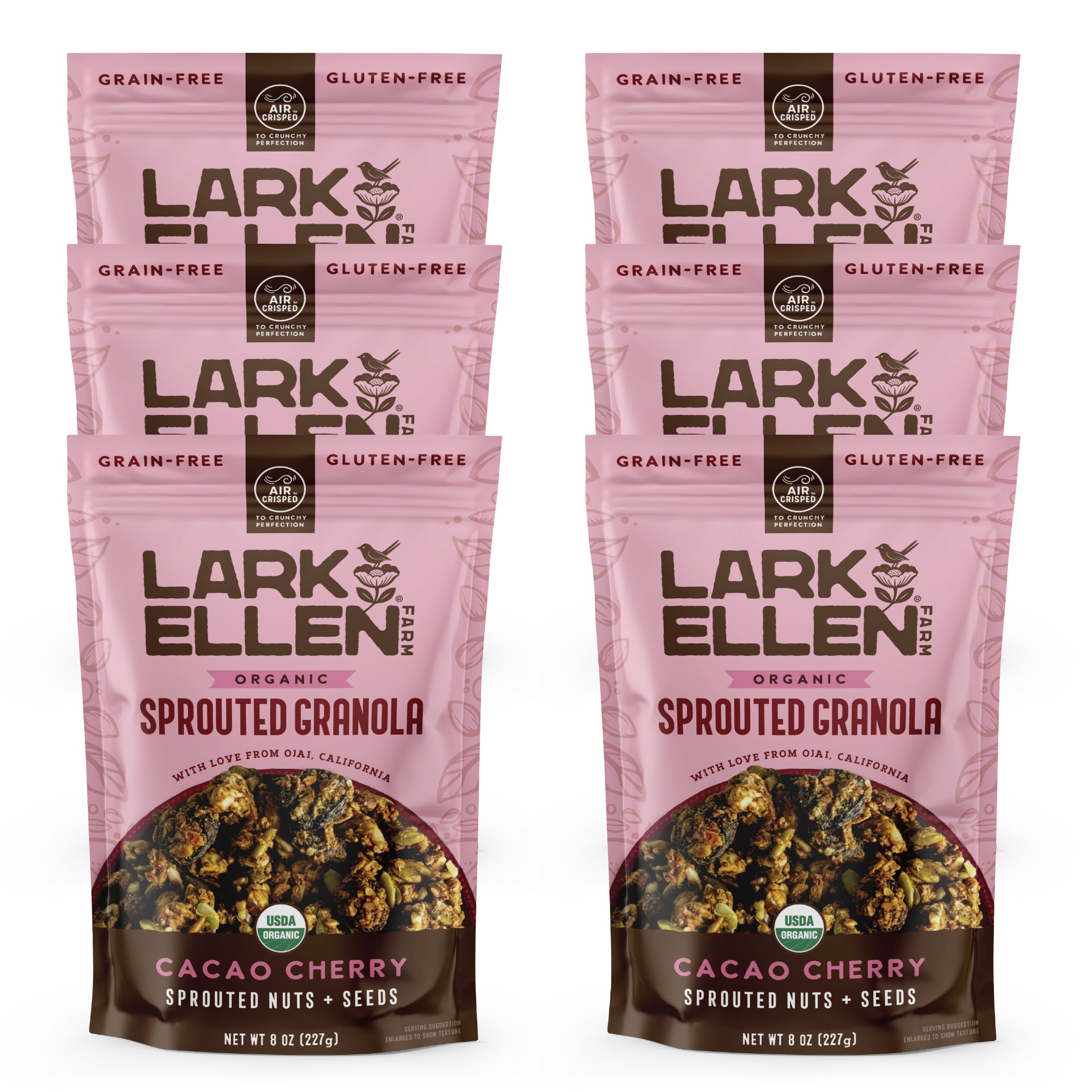 GRECELL ココア Cacao-Cherry Grain-Free Sprouted Granola Bites.