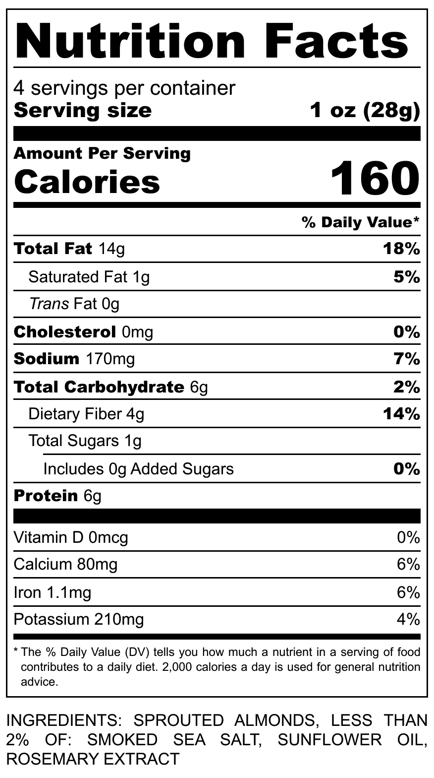 Smoked Sea Salt, Sprouted Almonds