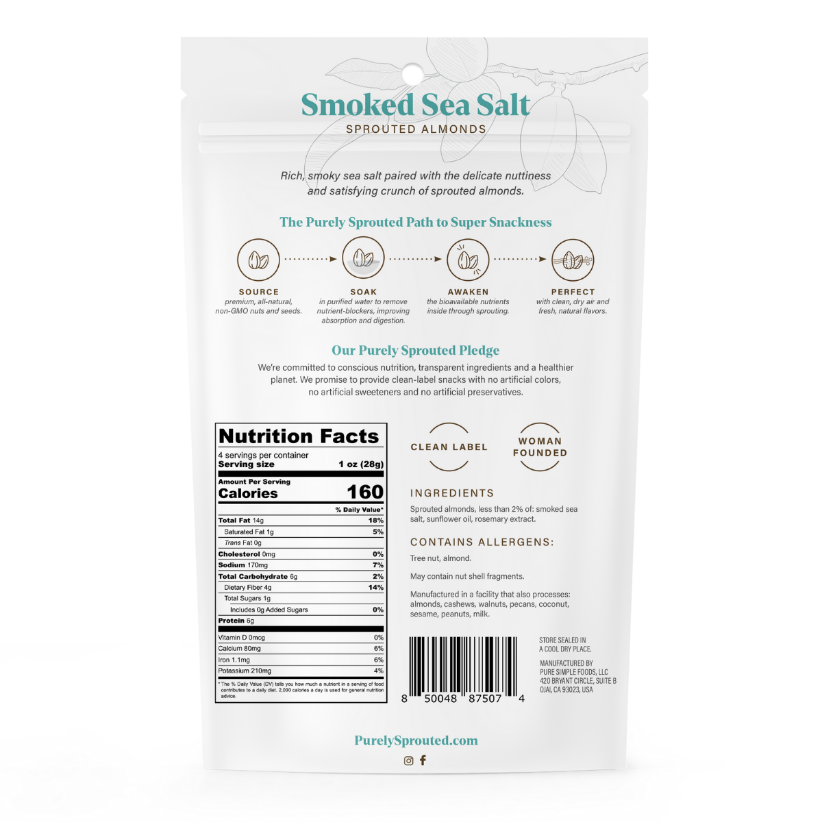 Smoked Sea Salt, Sprouted Almonds