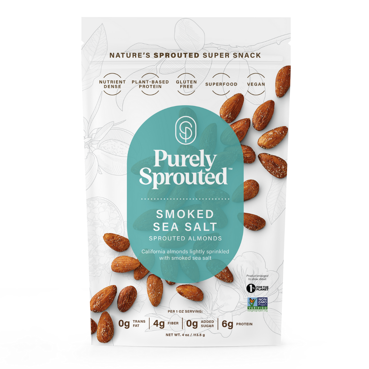 Smoked Sea Salt, Sprouted Almonds