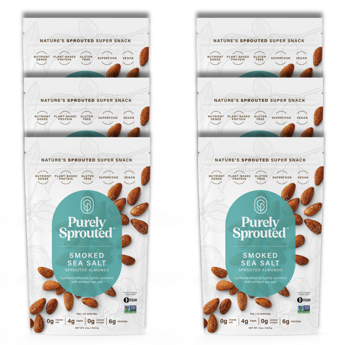 Smoked Sea Salt, Sprouted Almonds