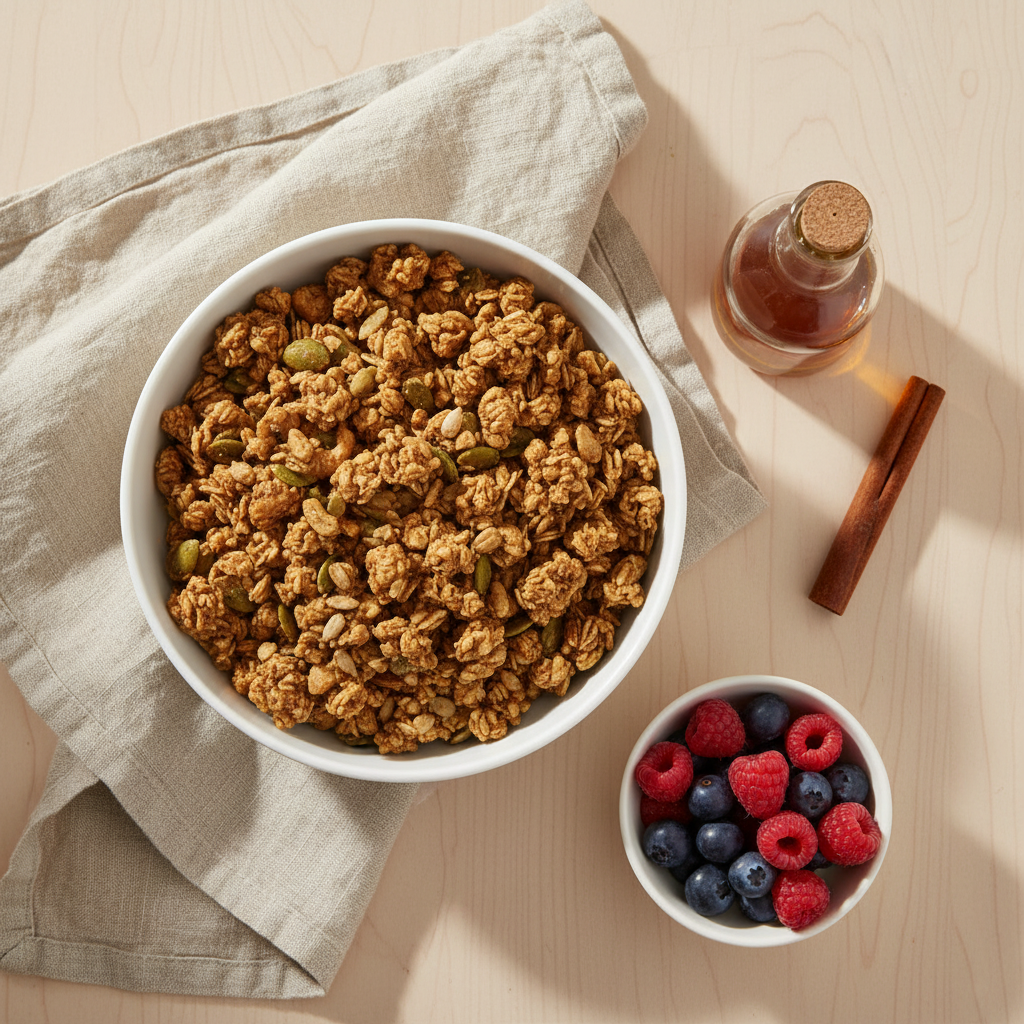 Vanilla Cinnamon Flat Lay with Berries