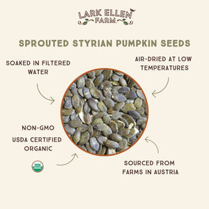 Organic Sprouted Styrian Pumpkin Seeds - Lark Ellen Farm