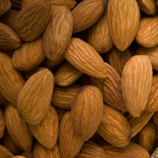 Raw natural almonds, light brown color, rich in nutrients, perfect for snacks and healthy recipes.